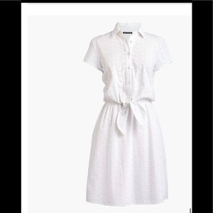 J Crew Mercantile Eyelet Shirt Dress Tie Front White: 3X